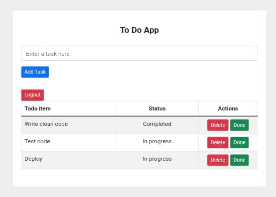 To-do app homepage