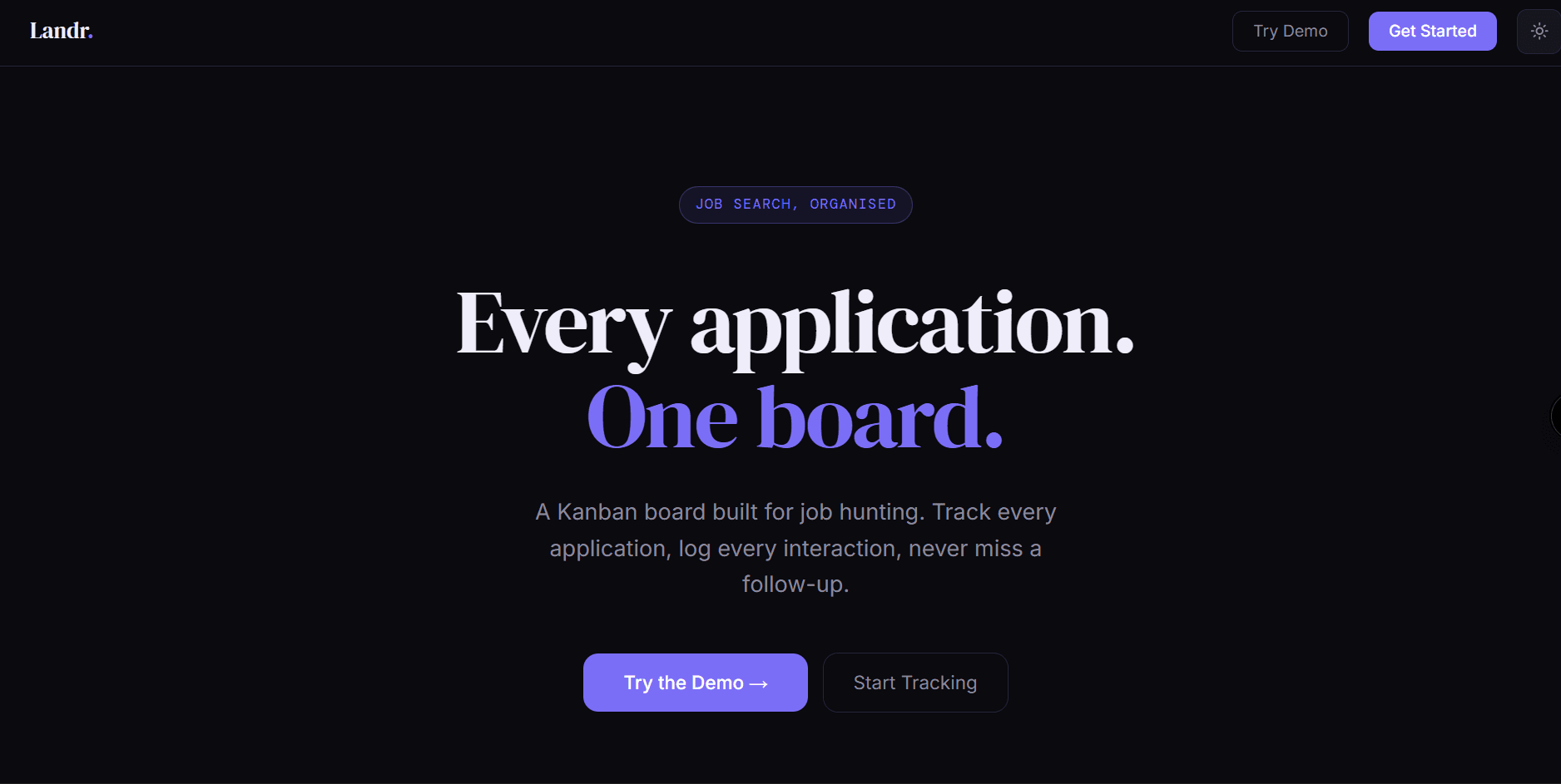 Landr Landing page