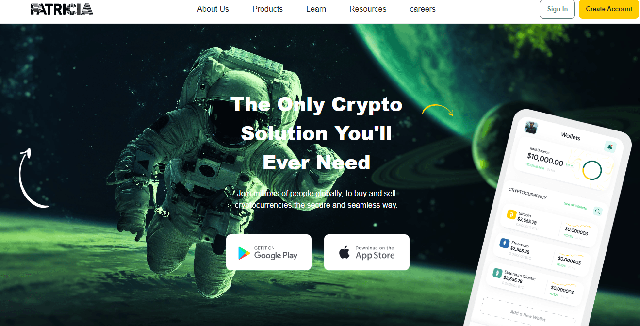 Mypatricia crypto clone landing page